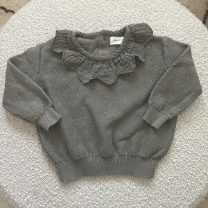 Quincy Mae - Petal Knit Sweater, Sage